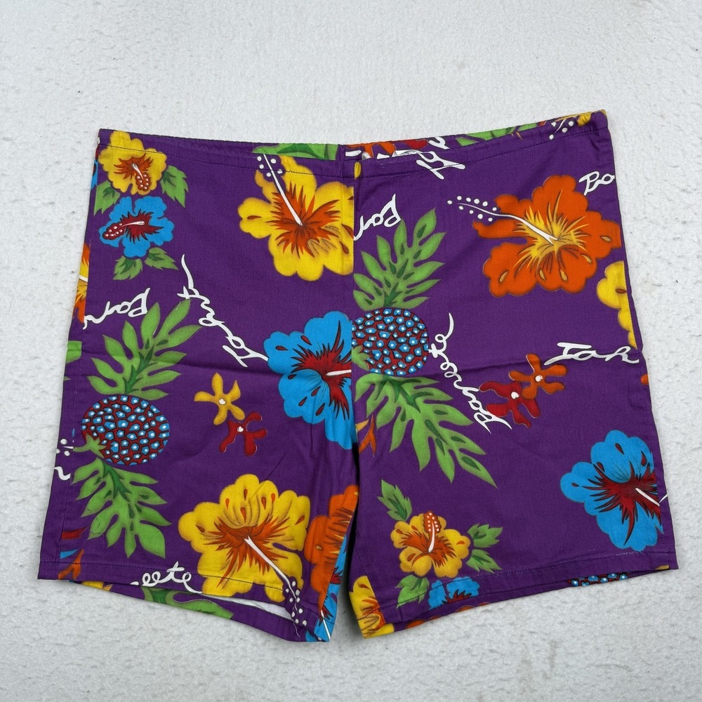 Vintage Jams World Surf Line Shorts Mens XL Multicolor Hawaiian Floral 7 Inseam